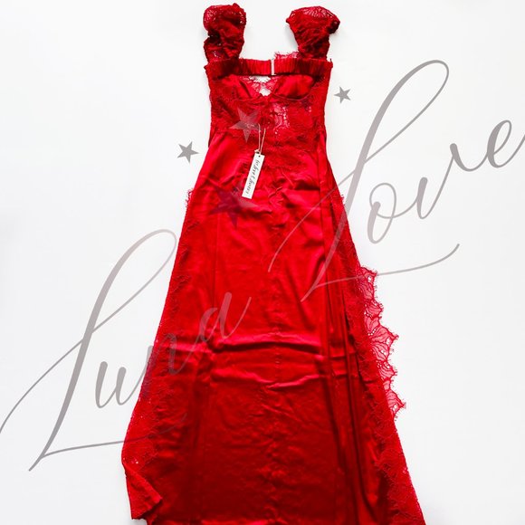 FOR LOVE & LEMONS Casey Maxi Dress in Red NWT - Picture 7 of 12